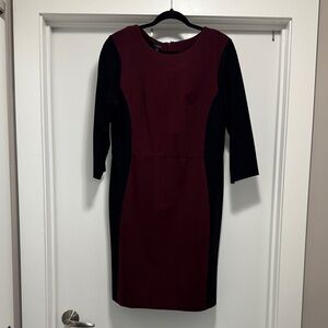 Talbots Burgundy and Black Dress